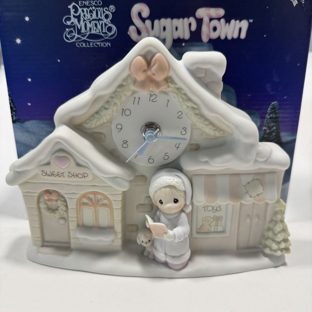 Precious Moments Enesco Collection 1994 Sugar Town Square Clock - IN BOX - WORKS
